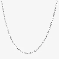 Made in Italy Unisex Adult Sterling Silver 18 Inch Paperclip Chain Necklace