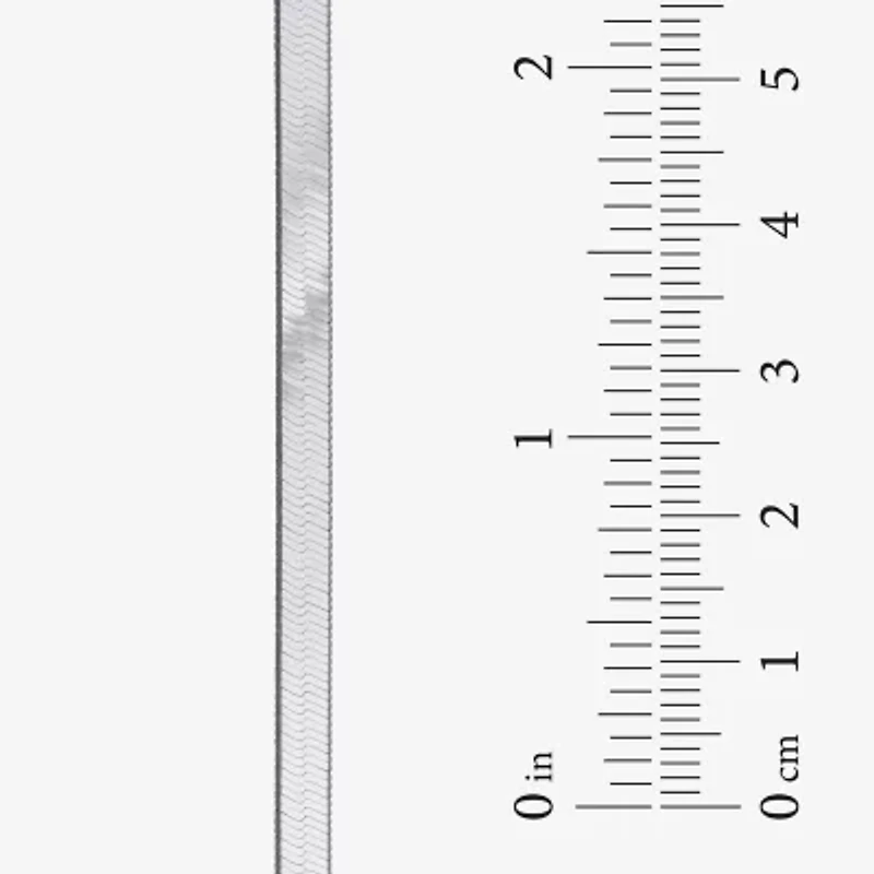 Made in Italy Unisex Adult Sterling Silver 7.5 Inch Solid Herringbone Chain Bracelet