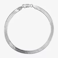 Made in Italy Unisex Adult Sterling Silver 7.5 Inch Solid Herringbone Chain Bracelet