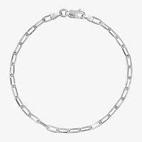 Made in Italy Unisex Adult Sterling Silver 7.5 Inch Solid Paperclip Chain Bracelet
