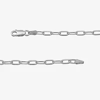Made in Italy Unisex Adult Sterling Silver 7.5 Inch Solid Paperclip Chain Bracelet