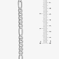 Made in Italy Mens Sterling Silver 8 1/2 Inch Solid Figaro Chain Bracelet