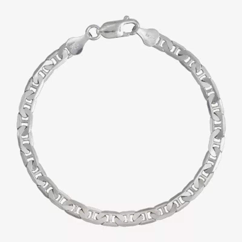 Made in Italy Unisex Adult Sterling Silver 7.5 Inch Solid Curb Chain Bracelet