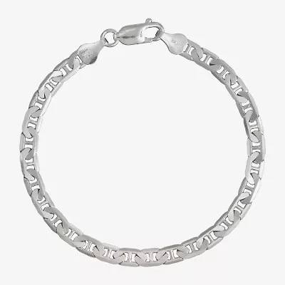 Made in Italy Unisex Adult Sterling Silver 7.5 Inch Solid Curb Chain Bracelet