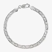 Made in Italy Unisex Adult Sterling Silver 7.5 Inch Solid Curb Chain Bracelet