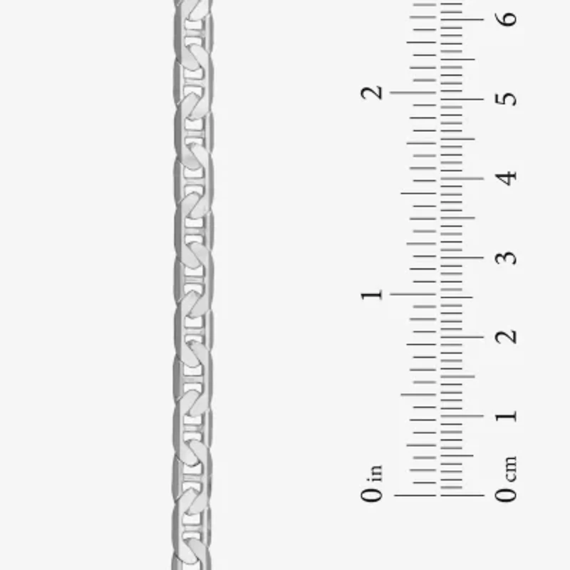 Made in Italy Unisex Adult Sterling Silver 7.5 Inch Solid Curb Chain Bracelet