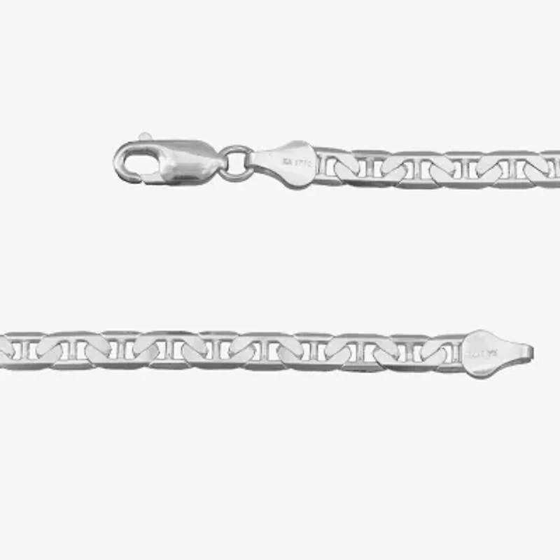 Made in Italy Unisex Adult Sterling Silver 7.5 Inch Solid Curb Chain Bracelet