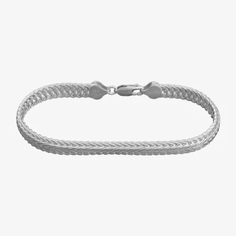 Made in Italy Unisex Adult Sterling Silver 8 1/2 Inch Solid Link Chain Bracelet