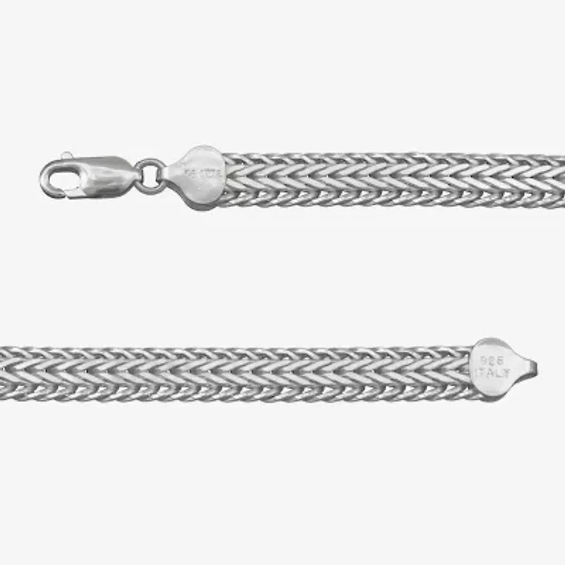 Made in Italy Unisex Adult Sterling Silver 8 1/2 Inch Solid Link Chain Bracelet