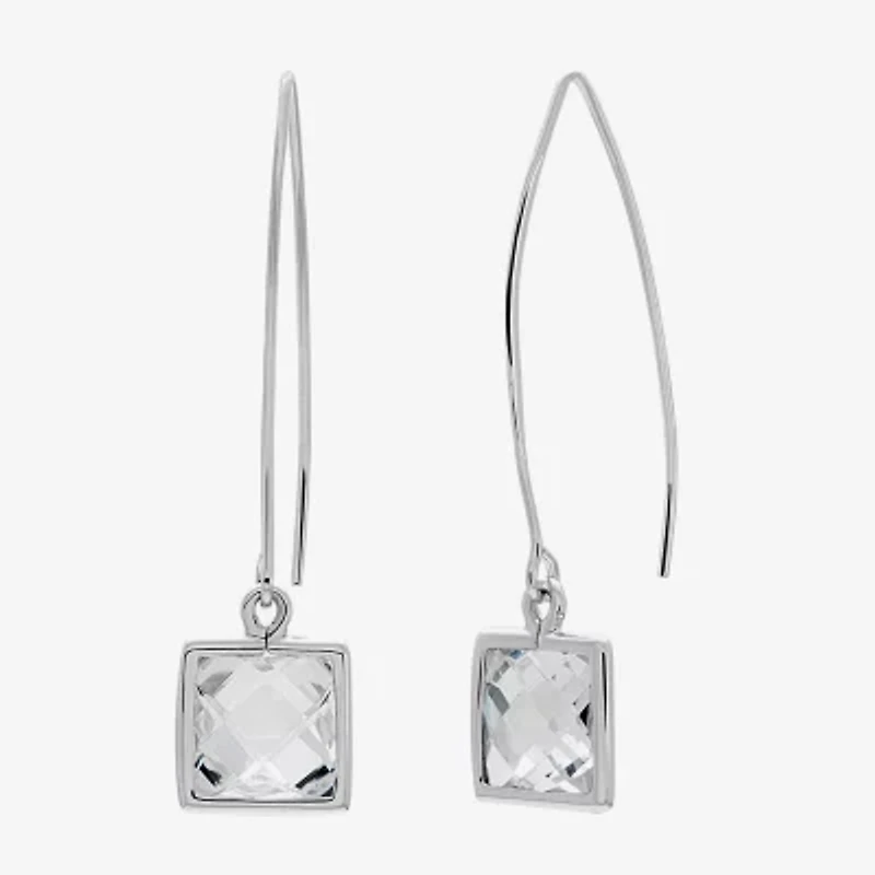 DiamonArt® White Cubic Zirconia Sterling Silver Drop Earrings