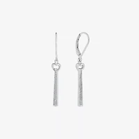 Linear Womens 1/10 CT. T.W. Natural White Diamond Sterling Silver Drop Earrings