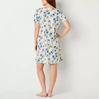 Adonna Womens V Neck Short Sleeve Nightgown