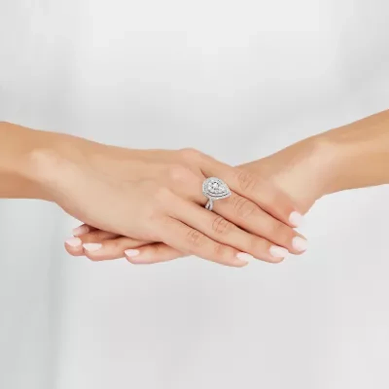 Limited Quantities! Womens 2 CT. T.W. Natural White Diamond 10K White Gold Pear Engagement Ring