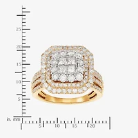Limited Quantities! Womens 2 CT. T.W. Natural White Diamond 10K Gold Cushion Engagement Ring