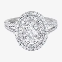 Limited Quantities! Womens 1 CT. T.W. Natural White Diamond 10K White Gold Oval Engagement Ring