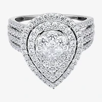Limited Quantities! Womens CT. T.W. Natural White Diamond 10K White Gold Pear Engagement Ring