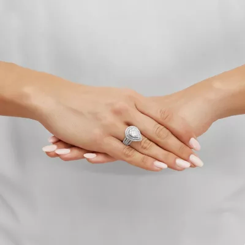 Limited Quantities! Womens CT. T.W. Natural White Diamond 10K White Gold Pear Engagement Ring