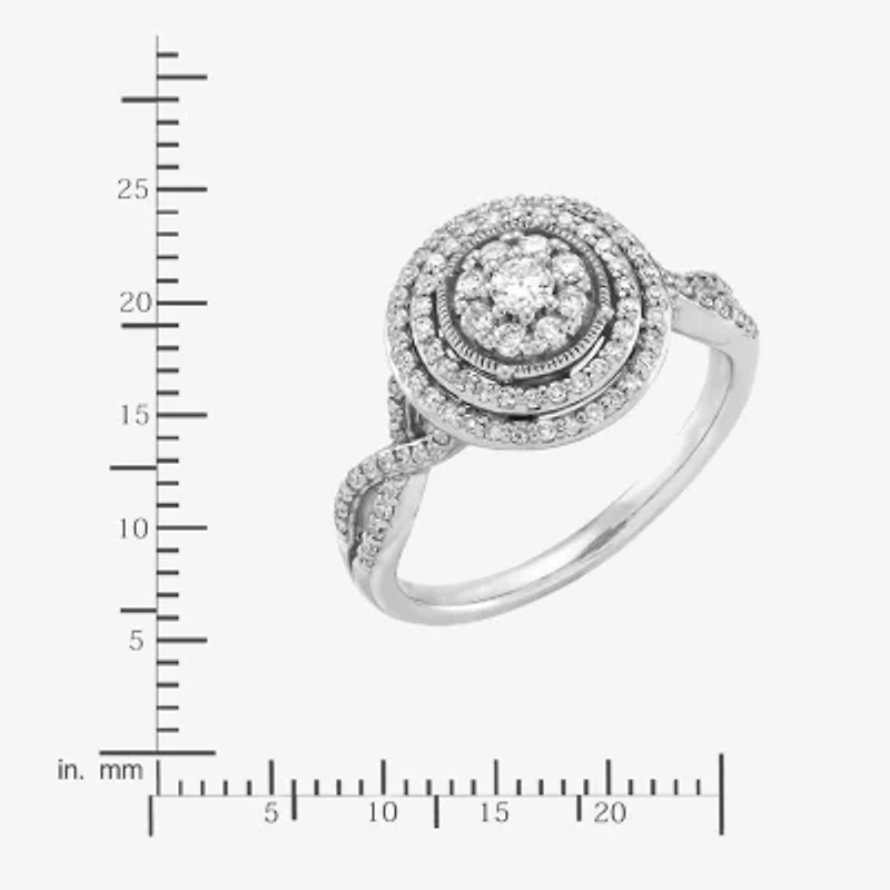 Limited Quantities! Womens 1/2 CT. T.W. Natural White Diamond 10K White Gold Round Engagement Ring