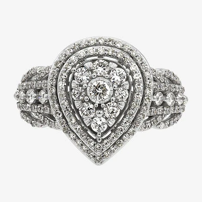 Limited Quantities! Womens 1 CT. T.W. Natural White Diamond 10K White Gold Pear Engagement Ring