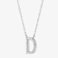 Limited Quantities! "D" Womens 1/10 CT. T.W. Natural White Diamond Sterling Silver 18 Inch Pendant Necklace