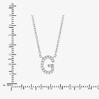 Limited Quantities! "G" Womens Diamond Accent Natural White Diamond Sterling Silver 18 Inch Pendant Necklace