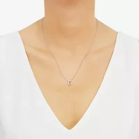 Limited Quantities! "G" Womens Diamond Accent Natural White Diamond Sterling Silver 18 Inch Pendant Necklace