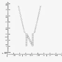 Limited Quantities! "N" Womens 1/10 CT. T.W. Natural White Diamond Sterling Silver 18 Inch Pendant Necklace