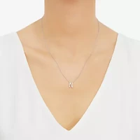 Limited Quantities! "N" Womens 1/10 CT. T.W. Natural White Diamond Sterling Silver 18 Inch Pendant Necklace