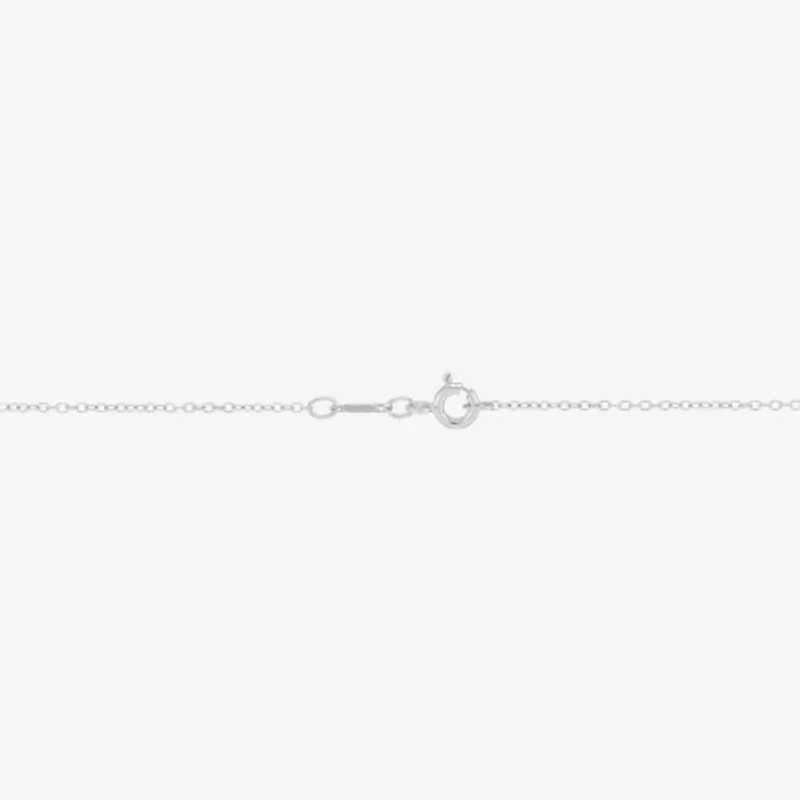 Limited Quantities! "T" Womens Diamond Accent Natural White Diamond Sterling Silver 18 Inch Pendant Necklace