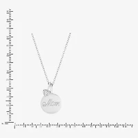 Limited Quantities! "Mom" Womens 1/10 CT. T.W. Natural White Diamond Sterling Silver Heart Round 18 Inch Pendant Necklace