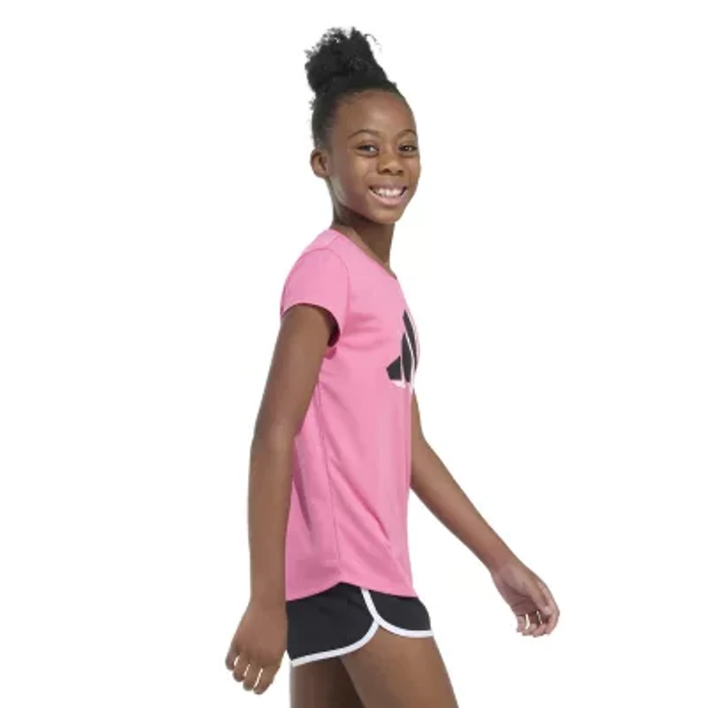 adidas Performance Big Kid Girls Crew Neck Short Sleeve Slim Fit Graphic T-Shirt