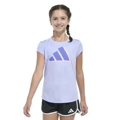 adidas Performance Big Kid Girls Crew Neck Short Sleeve Slim Fit Graphic T-Shirt