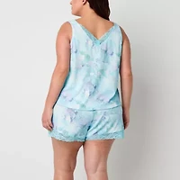 Ambrielle Womens V-Neck Sleeveless 2-pc. Plus Pajama Sets