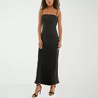 B. Smart Drape Back Womens Juniors Sleeveless Slip Dress
