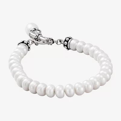 Limited Quantities! Womens Dyed White Cultured Freshwater Pearl Sterling Silver Strand Bracelet