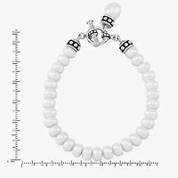 Limited Quantities! Womens Dyed White Cultured Freshwater Pearl Sterling Silver Strand Bracelet