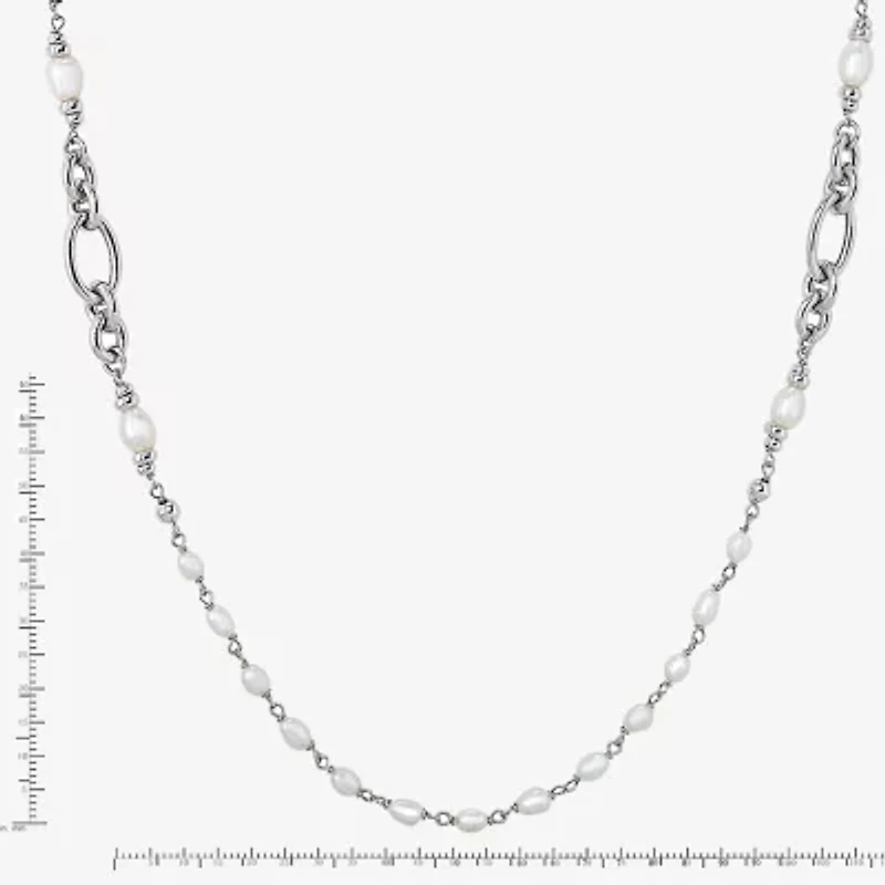 Limited Quantities! Womens White Sterling Silver Inch Strand Necklace