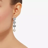 Limited Quantities! Womens Dyed White Cultured Freshwater Pearl Sterling Silver Drop Earrings