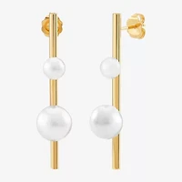 Limited Quantities! Womens Dyed White Cultured Freshwater Pearl 14K Gold Drop Earrings