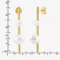 Limited Quantities! Womens Dyed White Cultured Freshwater Pearl 14K Gold Drop Earrings