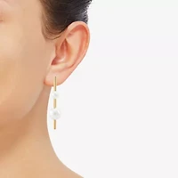 Limited Quantities! Womens Dyed White Cultured Freshwater Pearl 14K Gold Drop Earrings