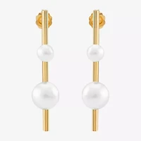 Limited Quantities! Womens Dyed White Cultured Freshwater Pearl 14K Gold Drop Earrings