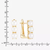 Limited Quantities! Womens Dyed White Cultured Freshwater Pearl 14K Gold 17mm Hoop Earrings