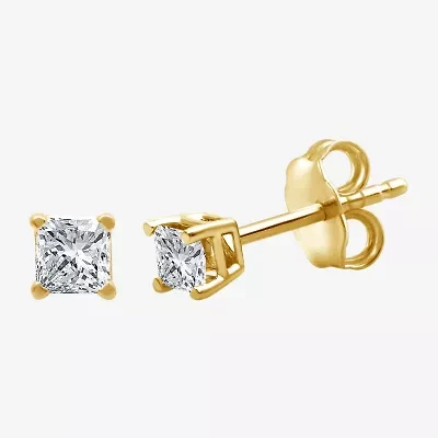 ( G/SI1-SI2 ) 3/8 CT. T.W. Lab-Grown Diamond Princess-cut Stud Earrings 10K Gold
