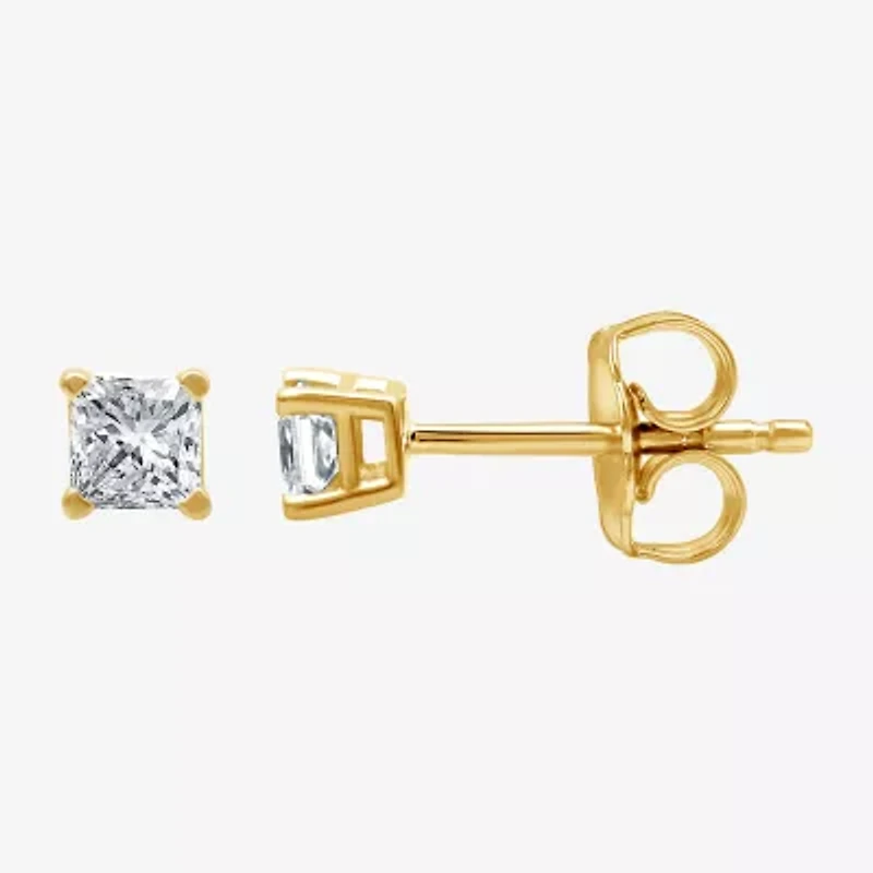 ( G/SI1-SI2 ) 3/8 CT. T.W. Lab-Grown Diamond Princess-cut Stud Earrings 10K Gold