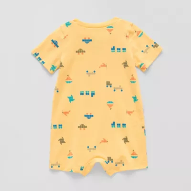 Okie Dokie Baby Boys Short Sleeve Striped Romper