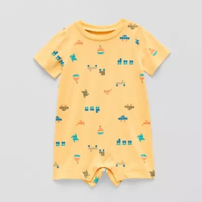 Okie Dokie Baby Boys Short Sleeve Striped Romper