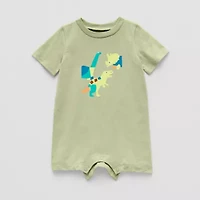 Okie Dokie Baby Boys Short Sleeve Striped Romper