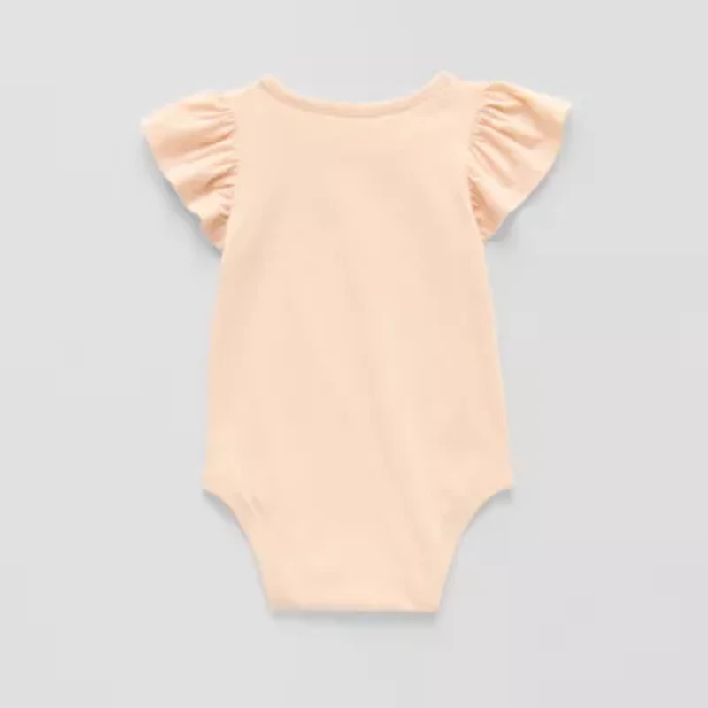 Okie Dokie Baby Girls Round Neck Short Sleeve Bodysuit