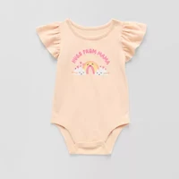 Okie Dokie Baby Girls Round Neck Short Sleeve Bodysuit